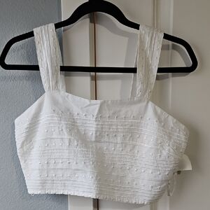 White Cotton Embroidered Top